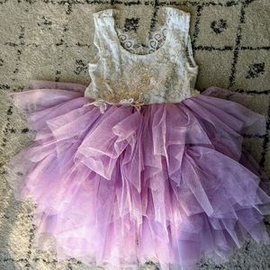 Gorgeous frilly beaded lace and tulle kids dress